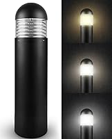 LightingLabs 10W 26" LED Bollard Path Light - 3CCT 3000K/4000K/5000K, IP65 Waterproof, 120-277V Wired for Garden Driveway - ETL Listed Round Louver