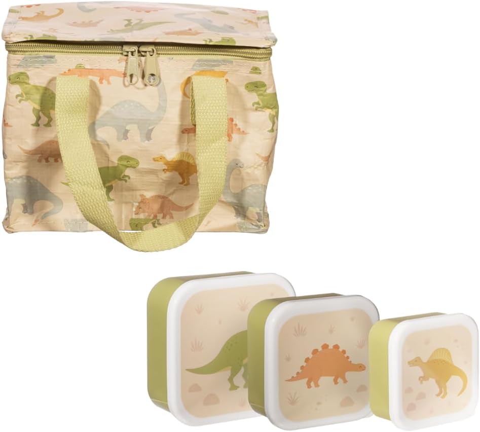B4E Back to School Lunch Boxes and Lunch Bags Ultimate Bundle | Desert Dino, Transport, Fairy and Other Lunch Boxes | Lunch Boxes and Bags for Kids (Desert Dino)