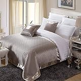 OSVINO Luxury Bed Runner European Style Solid Color Winter Scarf Stain Resistant Soft Winter Warm Bed Slipcover Bedding Protector, Grey 240X155cm for 180cm Bed