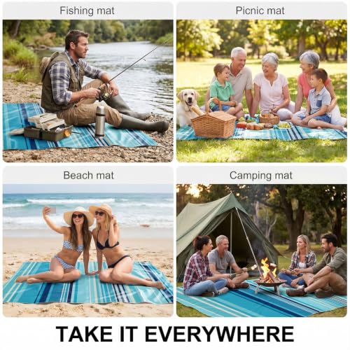 Beach Blanket Beach Mat Waterproof Picnic Camping Mat 79"x79" - image 6