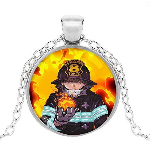 Haililais Fire Force Episode Refrescante Simple Colgante Temperamento Colgante Collar Animado impresión Unisex del Collar (Color : A04, Size : OneSize)