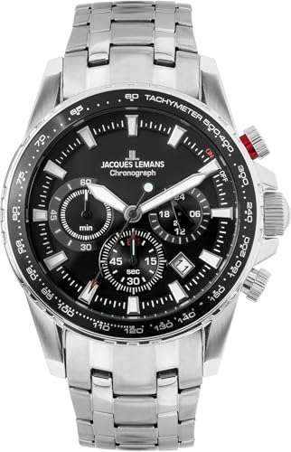 JACQUES LEMANS Herrenuhr Liverpool Metallband Chronograph 1-2099D
