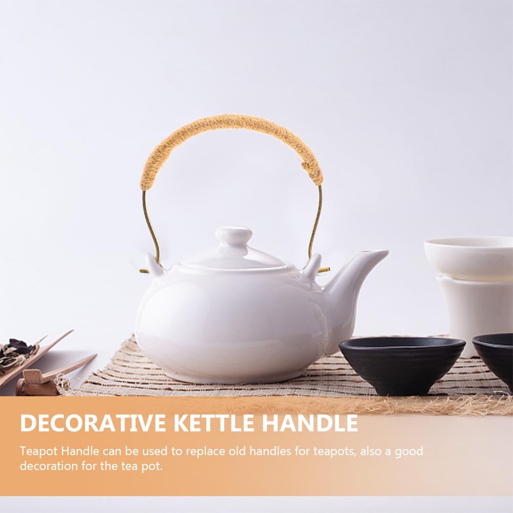BESTonZON 2 Piezas Mango De Tetera Asas De Tetera De Cerámica Empuñadura De Portátil Empuñadura De Japonesa Mango De Olla Tejido s Aleación De Cobre Rota Porcelana