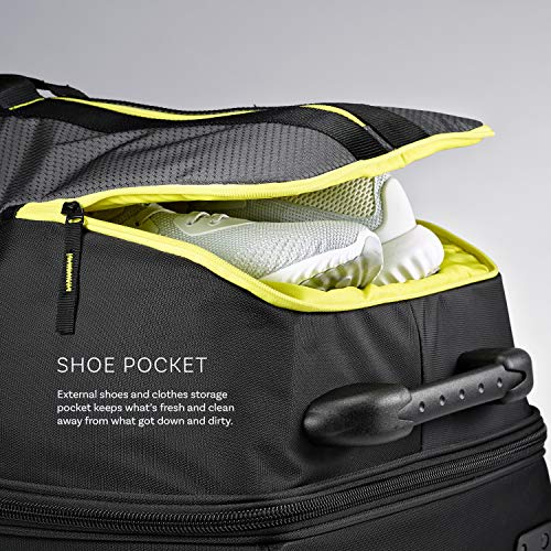 High Sierra Dells Canyon 28-Inch Wheeled Duffel Bag - Large Rolling Duffel Bag - Travel Duffel Bag with Wheels Mercury/Black/Glow