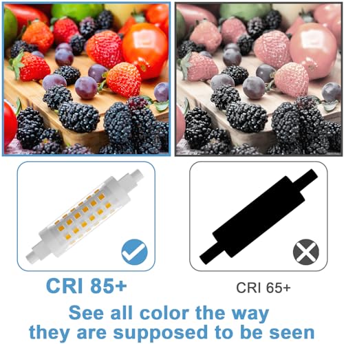 Image of R7S LED Bulb Dimmable,120V 100W 78mm T3 J Type Halogen Bulb Equivalent,Long Lasting Double Ended Floodlight Bulbs for Work,Security,Landscape Lights,Floor Lamps,Warm White 3000K,2 Pack