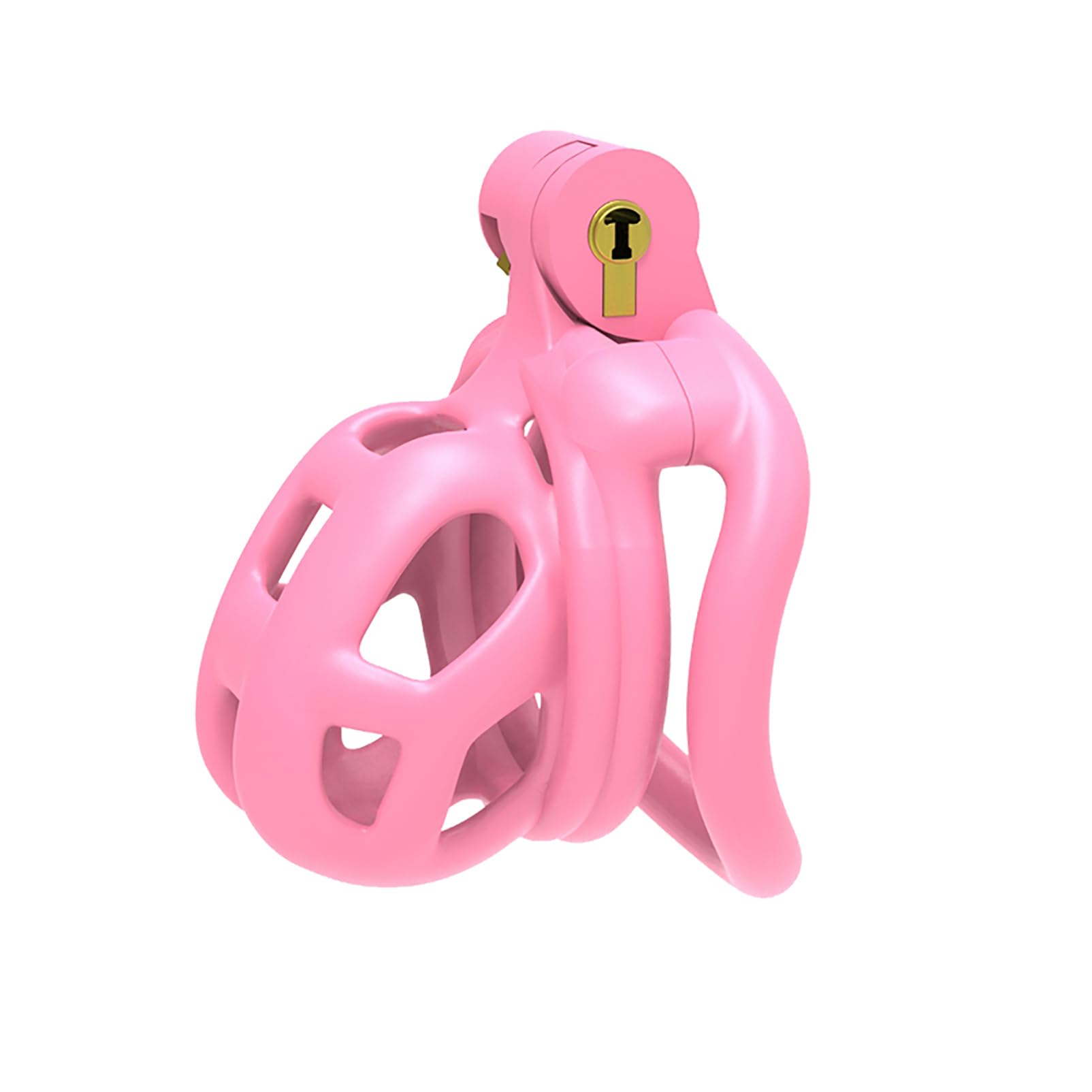 B2-Keuschheitsgürtel Set mit 4 Cockringe Pink Sissy Sex Toy Chastity Cage Atmungsaktiver Keuschheitskäfig mit Invisible Lock Design Mann Cock Bondage BDSM Resin Sexspielzeug (micro,Pink)