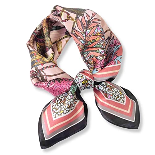 PoeticEHome Écharpe Carrée 100% Soie de Mûrier pour Femme - Foulard en Soie 68x68cm avec Étui Cadeau