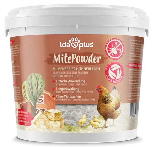 Ida Plus - Gurlite® Pulver gegen Milben – Natürlich gegen die Rote Vogelmilbe – Effektiver als Kieselgur oder Kieselerde – Ökologisch zugelassen – für Hühner, Wachteln & anderes Geflügel - OHNE CHEMIE