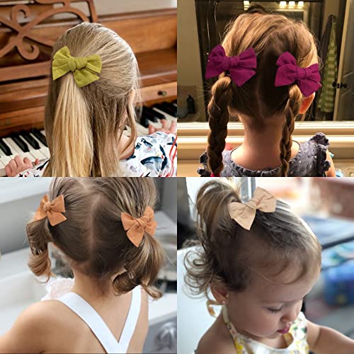 Choicbaby 24Pcs 3.5 Inches Hair Bows Alligator Clips Linen Bows Baby Girl Barrettes Hair Accessories For Little Girls Toddler Kids Teens In Pairs thumb #4