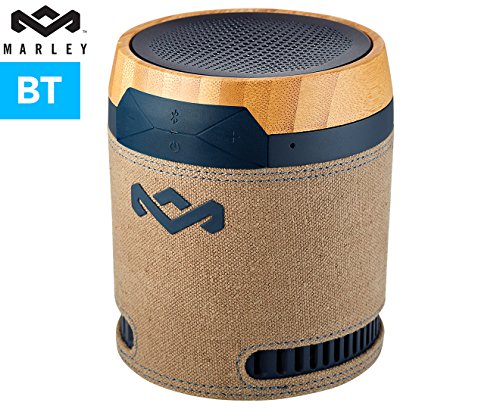 House of Marley, Chant Bluetooth Portable Wireless Speaker, Splash Resistant Design IPX4, Integrated Mic for Use as Speaker Phone, Rich Sound an Heavy Bass, Carabiner Clip, EM-JA008-NV Navy