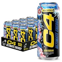 C4 Ultimate Energy Drink, 300mg Caffeine, Zero Sugar, High-Performance Energy for Pre-Workout, Endurance, and Focus, Frozen Bombsicle, 16oz Pack of 12