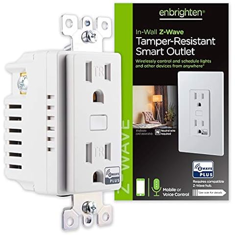 Enbrighten 55256 Z-Wave Plus Smart Receptacle Cover