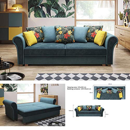 Preisvergleich Produktbild MHF 'Gusto-Sofa' Modernes Schlafsofa mit Stauraum, Kunstleder / Stoff