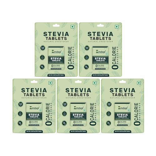 Image of Zindagi Stevia Sugar Free Tablets - 100% Plant Based Sweetener With Zero Calories - 500 Tablets