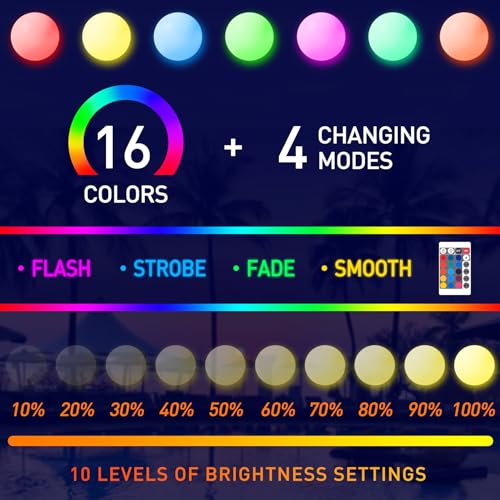 MIAOKE-Pool-Toys-16-Inch-5-Pack-16-Lighting-and-4-Modes-LED-Beach-Ball-with-Remote-ControlSuitable-for-Pool-Games-Night-Summer-Pool-PartyOutdoor-Teen-Adult-Family-Games MIAOKE Pool Toys 16 Inch 5 Pack 16 Lighting and 4 Modes LED Beach Ball with Remote ControlSuitable for Pool Games Night Summer Pool PartyOutdoor Teen Adult Family Games