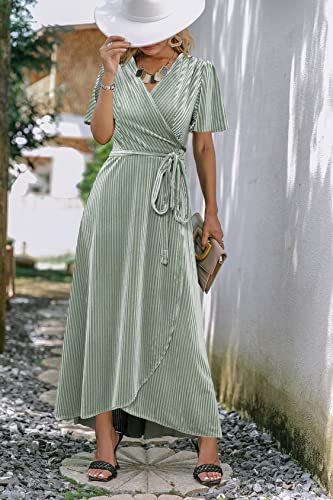 Image of BerryGo Women's Velvet V Neck Wrap Semi Formal Dress Cocktail Party Maxi Dress for Wedding Guest
