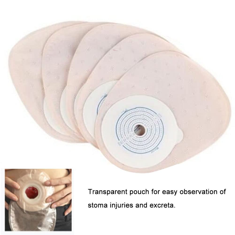 10 bolsas de colostomía, bolsas desechables de ostomía con adhesivo hidrocoloide respetuoso con la piel, bolsa transparente y autosellado para reducir el riesgo de fugas