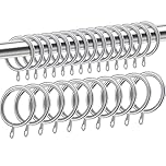 25 Pack Metal Curtain Rings, 35mm Internal Diameter Silver Curtain Pole Rings, Durable Hanging circles for hanging screen Poles, Shower Rods, and Drapery