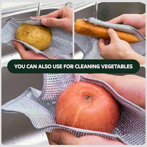 MIORAH Dish Washing Cloth | Non-Scratch Scrubber for Kitchen | Steel Wire Dish Cloth for Utensils & Vessels