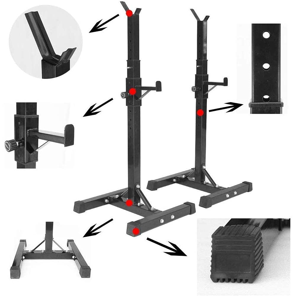 Soporte para Sentadillas, Banco de Press de banca con Barra, Ajustable, para Gimnasio en casa, Entrenamiento físico en i