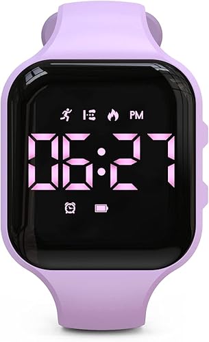 Reloj de seguimiento de fitness LED sin Bluetooth, reloj de podómetro digital, con conteo de pasos, distancia, calorías, cronómetro, reloj