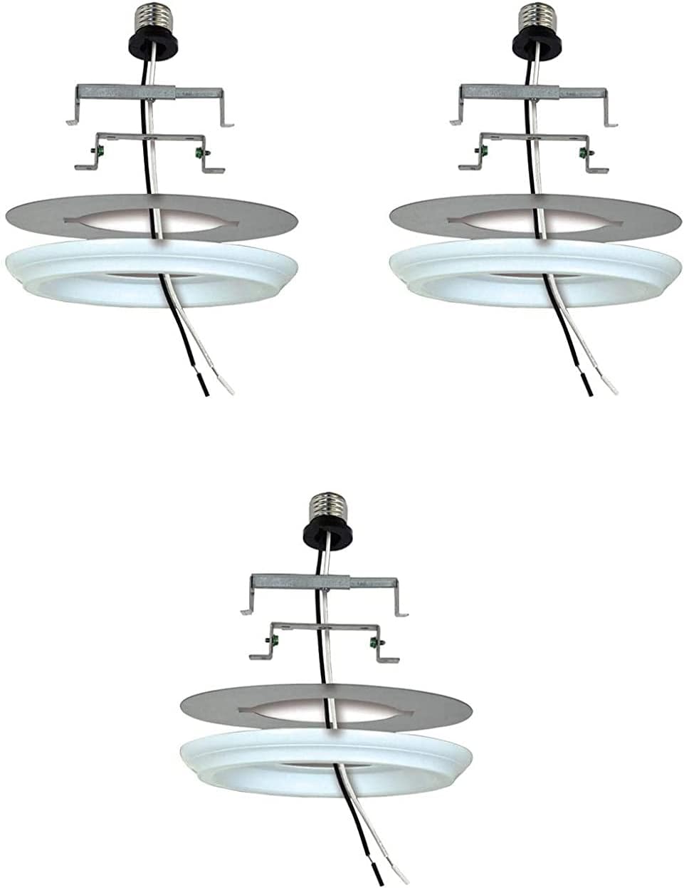 Ciata Lighting Recessed Lighting Converter for Pendant or Light Fixtures in White Finish – 3 Pack