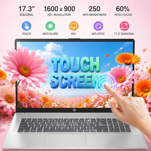 Image of HP 17.3 inch Business Laptop, 17.3 inch HD+ Anti-Glare Touchscreen, AMD Ryzen 5 7430U (6-Core), Wi-Fi 6, True Vision HD Camera, Windows 11 Pro, AI Copilot, HDMI, (32GB RAM | 1TB SSD)
