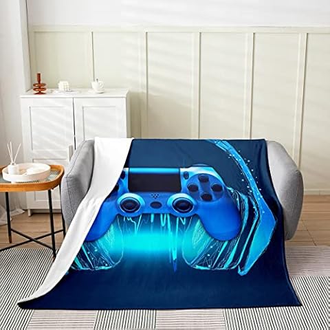 Manta de forro polar con auriculares azules Cover