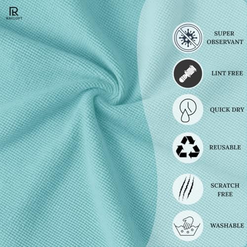 Image of Microfiber Cleaning Cloth Roll - 20 Reusable Washable Pre-Cut Towels | Tear-Away Kitchen Cleaning Cloth for Counters, Glass, Utensils, Appliances, & Home Surfaces - 25x25 cm (1 Pack, Blue)