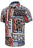 SheLucki Hawaiian Shirt for Men, Unisex Summer Beach Casual Short Sleeve Button Down Shirts, Printed