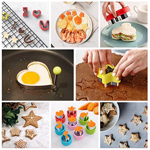 42 stk Ausstechformen Brotausstechformen Kinder Set,Sanwich Gemüse Obst Ausstecher Edelstahl,Komfortgriff Abnehmbar,für… - Image 3