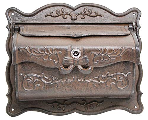 Mail Box Wall Mount Cast Iron Slotted Keyed Rust