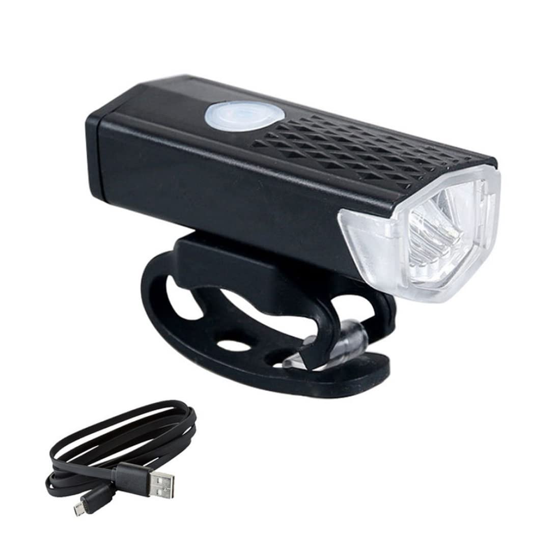 Waterproof Lamp, Bike Headlight 300 Lumens USB Rechargeable Bike Headlight with 3 Modes Front Light White