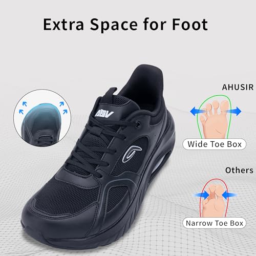 Wide Toe Box Arch Support Walking Shoes for Men | Orthotic Plantar Fasciitis Tennis Sneakers | Slip On Athletic Running Shoes2