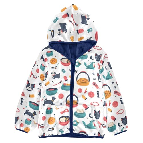 Pet Dog Toys Girls Fleece Jacket Girls Fall Jacket Boys Coats Zip Up Hoodie Children Sherpa Warm Outerwear 2-10T
