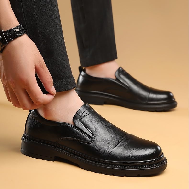 Men's Slip-Ons Loafers Mens Patent Leather Dress Shoes Business Formal Casual Comfortable Oxfords Shoes for Men 5