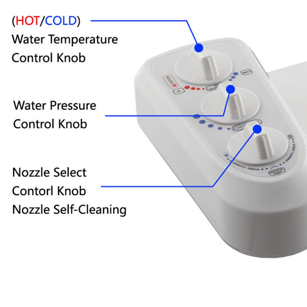 Accesorio para bidé de Inodoro con Doble Boquilla de Rosca de 3/8, Agua Fría y Caliente, Accesorio para bidé, Agua Tibia, Boquilla Rociadora Autolimpiante Estándar de la UE