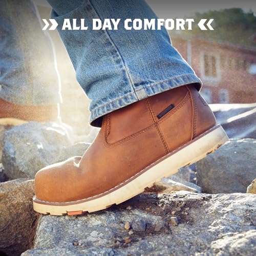 The BRUNT Bolduc (Comp Toe) - Brown - 9" Waterproof Pull-On Wellington Wedge Work Boot - EH Rated - Slip + Oil Resistant - Adjustable Width System4