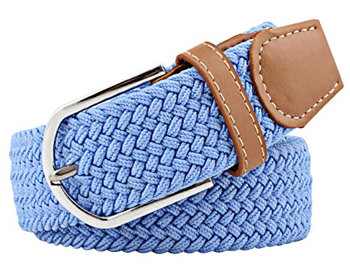 Women and Men's Solid Canvas Braided Belt Stretch Woven Jeans Belts