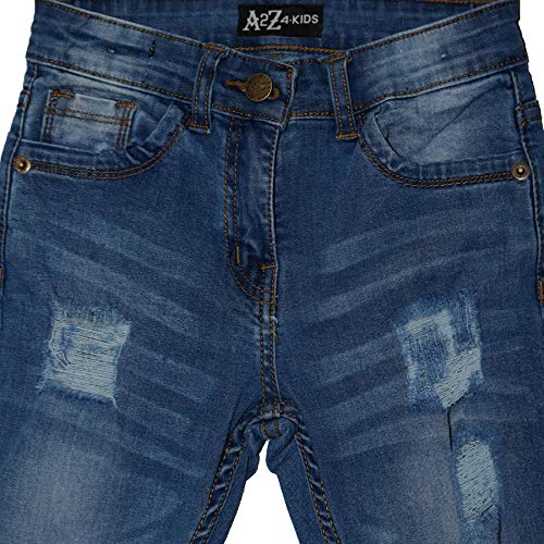 Kids Girls Skinny Jeans Jet Black Denim Ripped Stretchy Pants Jeggings 5-13 Year4