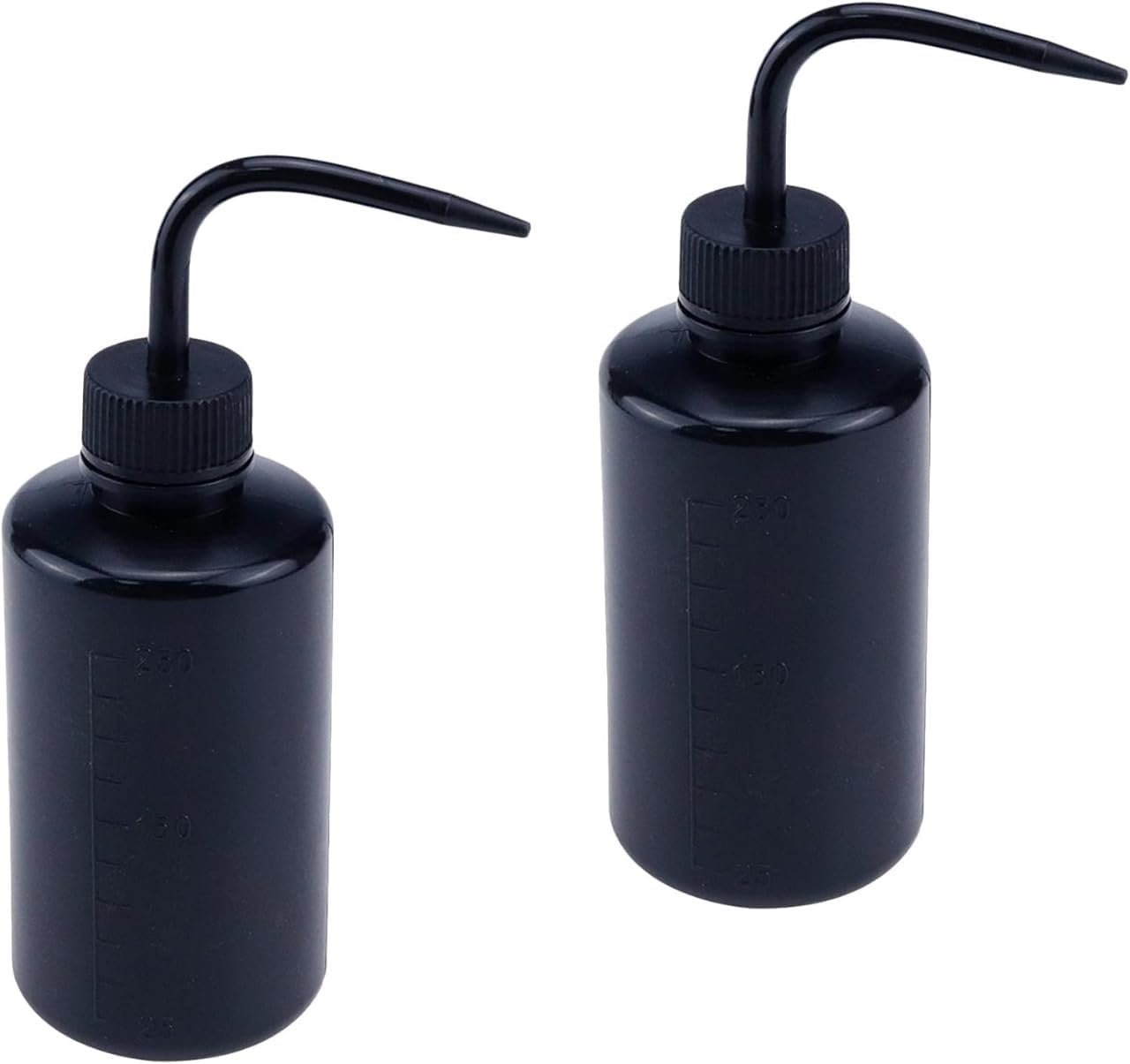 Black Squeeze Bottle 250ml – Pack of 2 | Leak-Proof, BPA-Free Wash Bottles for Tattoo Cleaning, Green Soap, Plant Watering