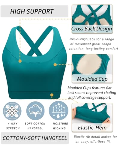 Image of RUNNING GIRL Sports Bra for Women, Molded Cup High Impact Sports Bras for Women with Sewn in Pads