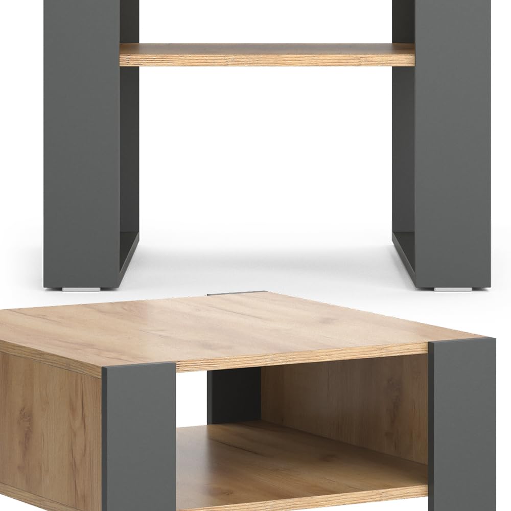 Vicco Tavolino da salotto, Antracite, 59.2 x 50.6 cm, adatto per riporre riviste e telecomandi