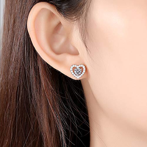 14K Gold Stud Earrings for Women, Excellent Cut D-color VVS1 Heart-Shaped Moissanite, Romantic Bridal Jewelry for Valentine's Day & Wedding3