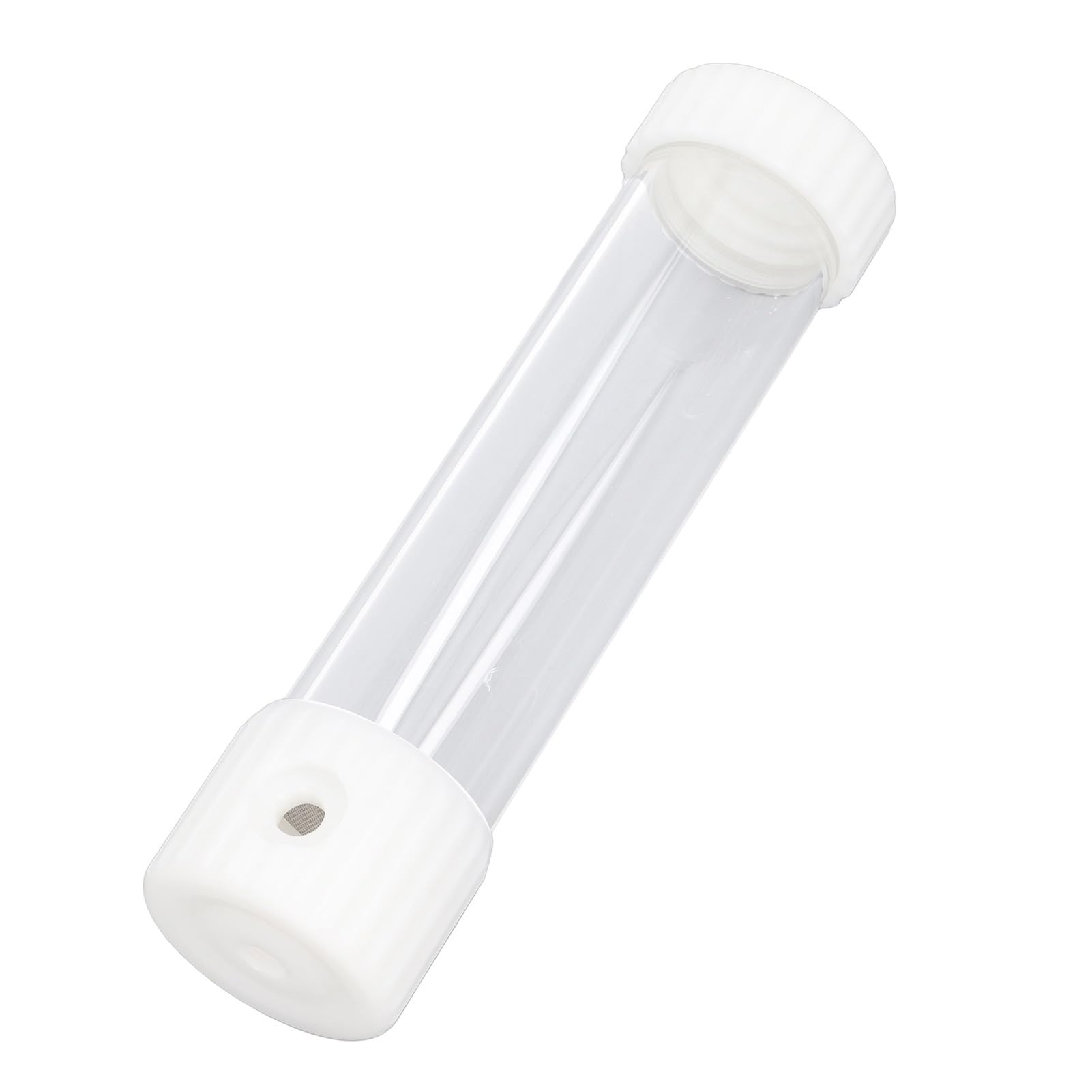 Zylindrisches Wasserkühlungsreservoir mit eingebautem Filter, transparenter 515-ml-Wasserkühlertank für PC-Computer, 265 mm PMMA-POM-Material mit G1/4-Gewindeschnittstelle (Weiß)