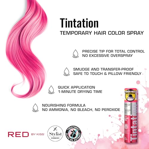 Spray Color Temporal para Cabello Red by Kiss 2.82oz miniatura 2