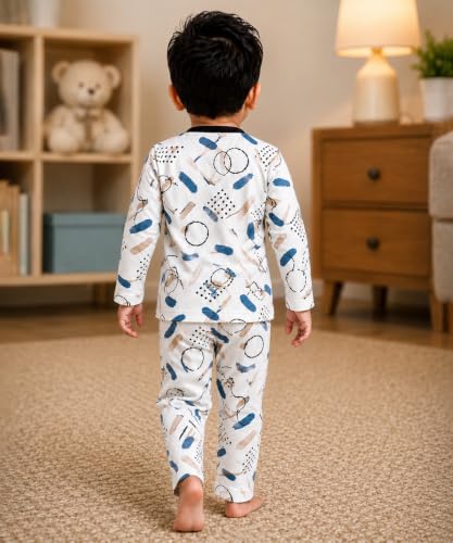 Image of 3BROS BodySuit /Dress for Boys /Girls Full Pajama & Casual Full Sleeves Night Suit Top Combo Kids Set