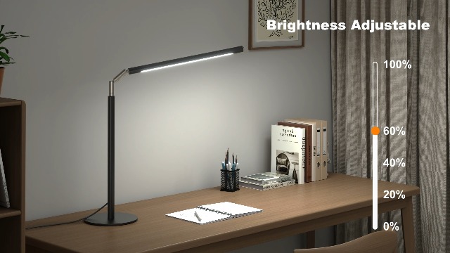 Image of Metal LED Desk Lamp for Home Office - Foldable Industrial Desk Light with Base, 16 inch Dimmable Table Lamp for Reading, 4 Color Temps, 15W Modern Desktop Lamp for College Dorm Study Task Work