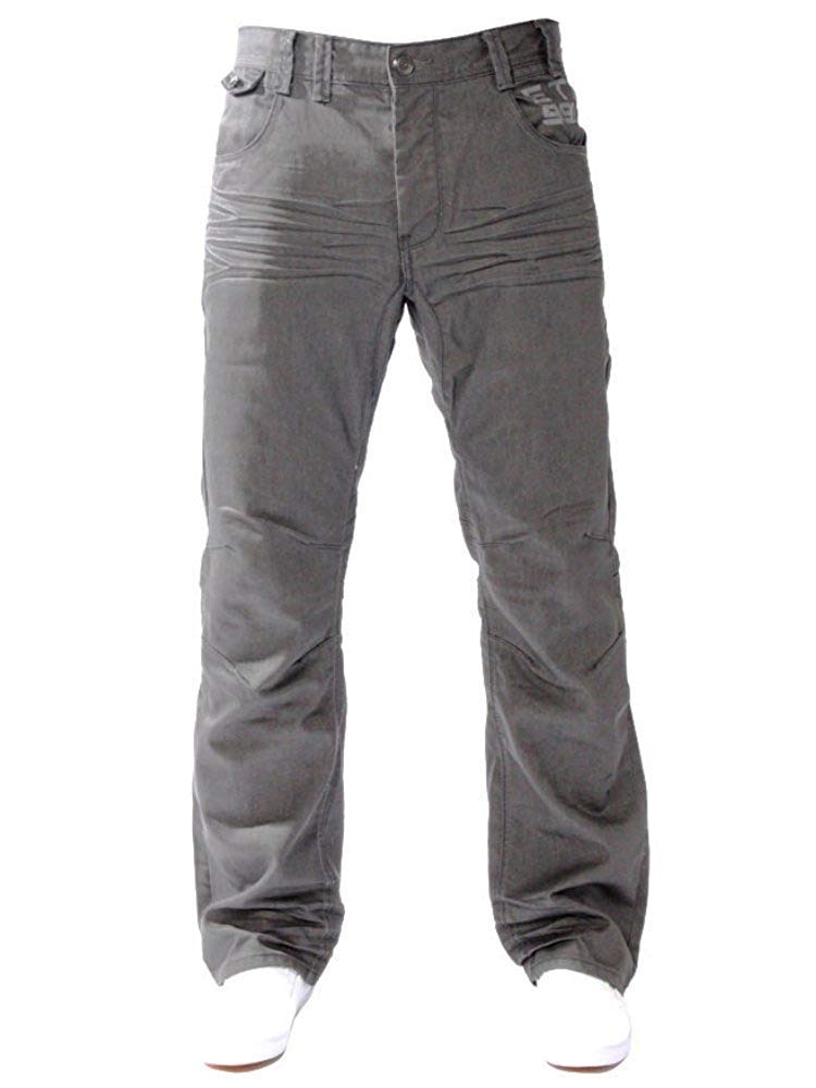 EtoNew Mens EM162 Straight Leg Grey Jeans Designer Comfortable Trousers (40W x 30L)