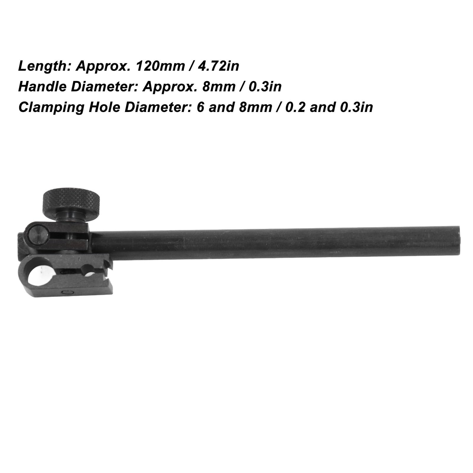 Yomiyuyr Rectangular Dial Test Indicator Height Gauge Holder Bar with Rotate Dovetail Clamp 120mm Aluminum Alloy, 6mm & 8mm Apertures for Engineering accurate and Workshop